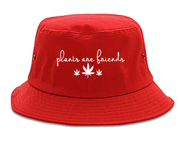 Plants Are Friends Pot Leaf 420 Bucket Hat Red