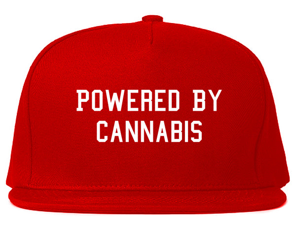 Powered By Cannabis Snapback Hat Red