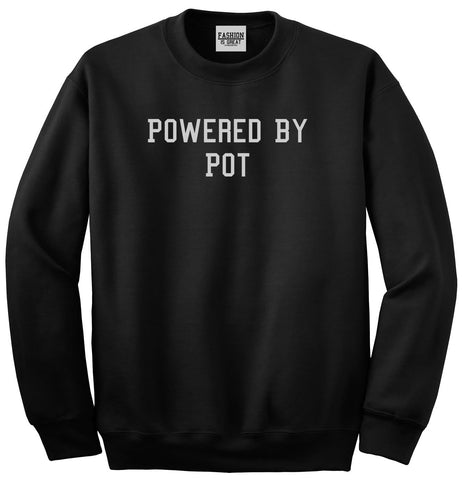 Powered By Pot Unisex Crewneck Sweatshirt Black