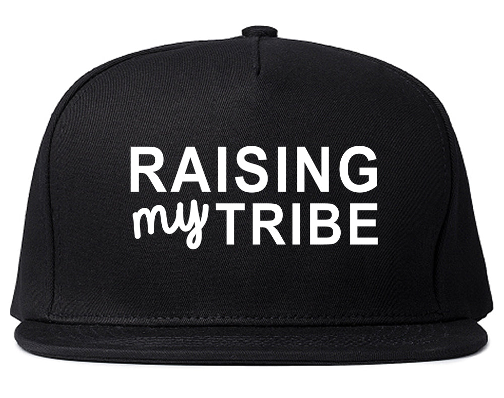 Raising My Tribe Mom Life Snapback Hat Black