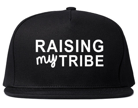 Raising My Tribe Mom Life Snapback Hat Black