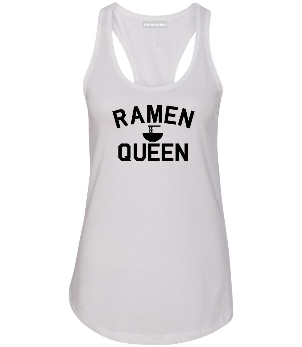 Ramen Queen Food White Womens Racerback Tank Top