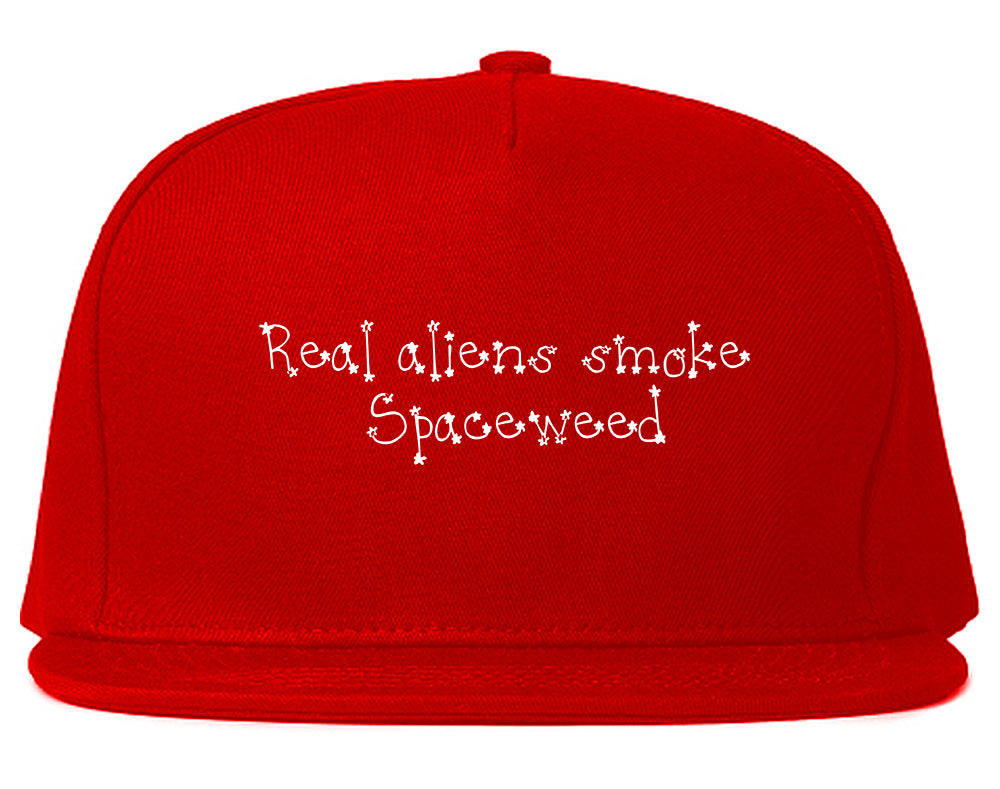 Real Aliens Smoke SpaceWeed Snapback Hat Red