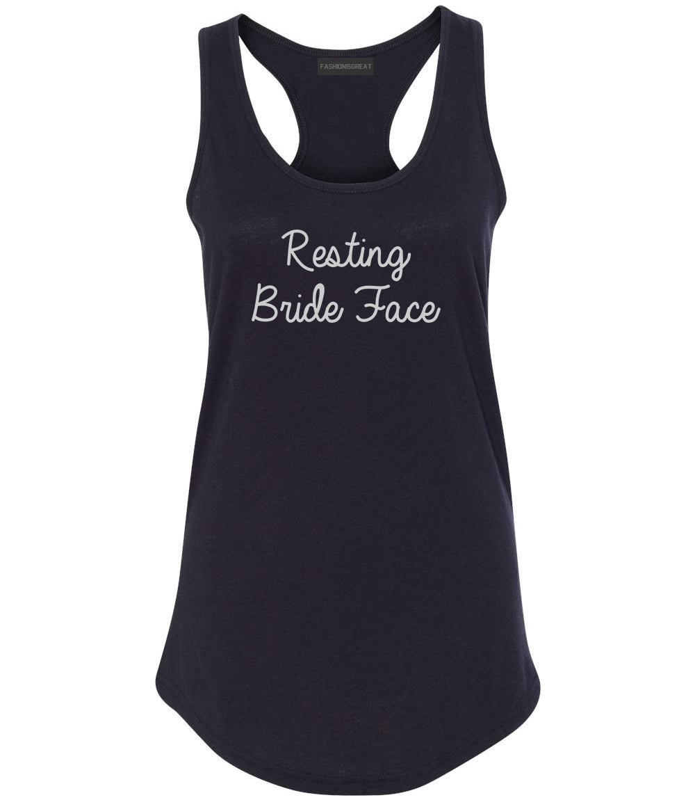 Resting Bride Face Funny Wedding Black Womens Racerback Tank Top