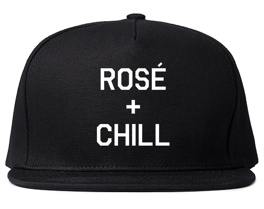 Rose And Chill Funny Drinking Black Snapback Hat