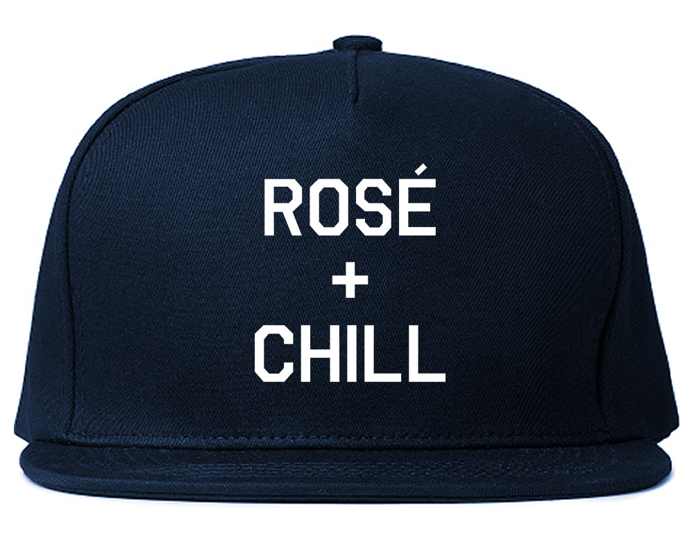 Rose And Chill Funny Drinking Blue Snapback Hat