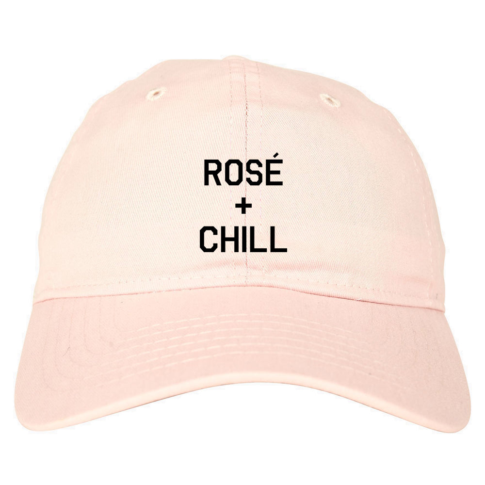 Rose And Chill Funny Drinking Pink Dad Hat