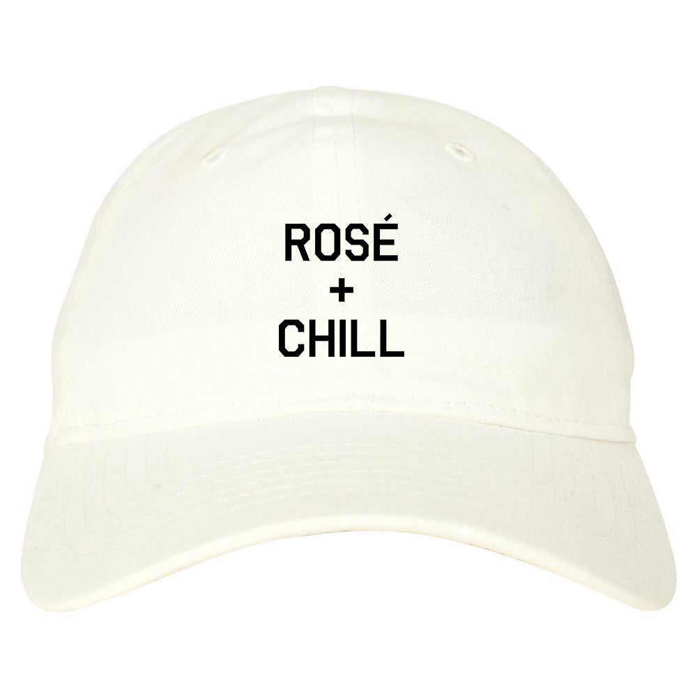 Rose And Chill Funny Drinking White Dad Hat