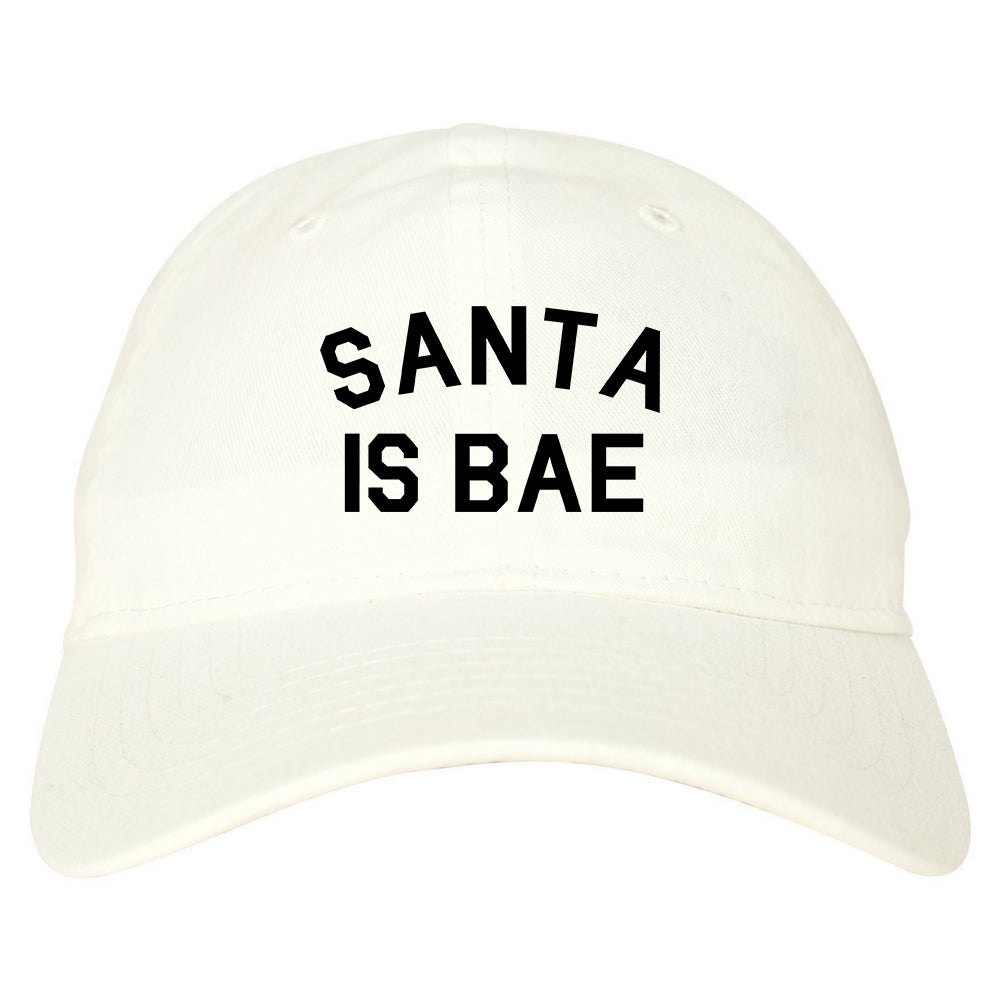 Santa Is Bae Christmas White Dad Hat