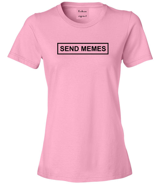 Send Memes Box Funny Womens Graphic T-Shirt Pink