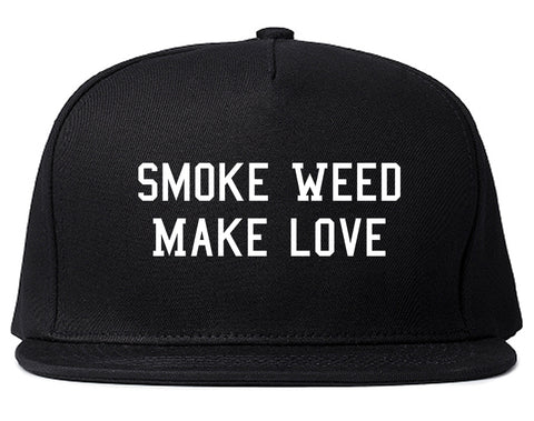 Smoke Weed Make Love Snapback Hat Black