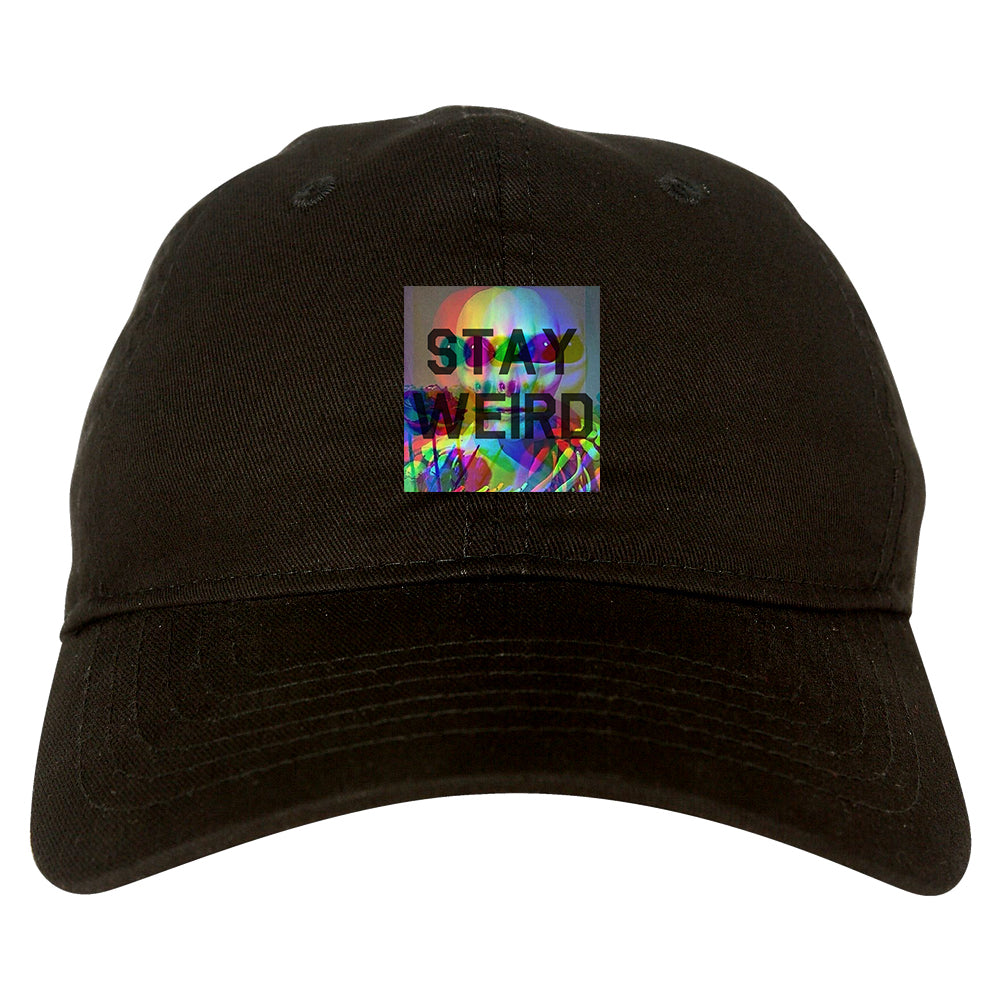 Stay Weird Alien Psychedelic black dad hat