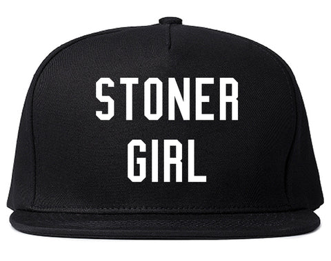 Stoner Girl Snapback Hat Black