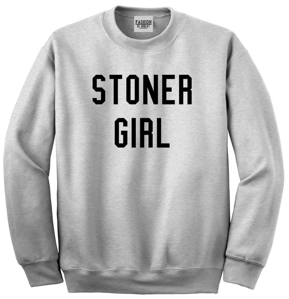 Stoner Girl Unisex Crewneck Sweatshirt Grey