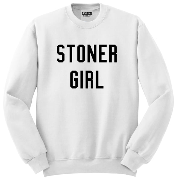 Stoner Girl Unisex Crewneck Sweatshirt White