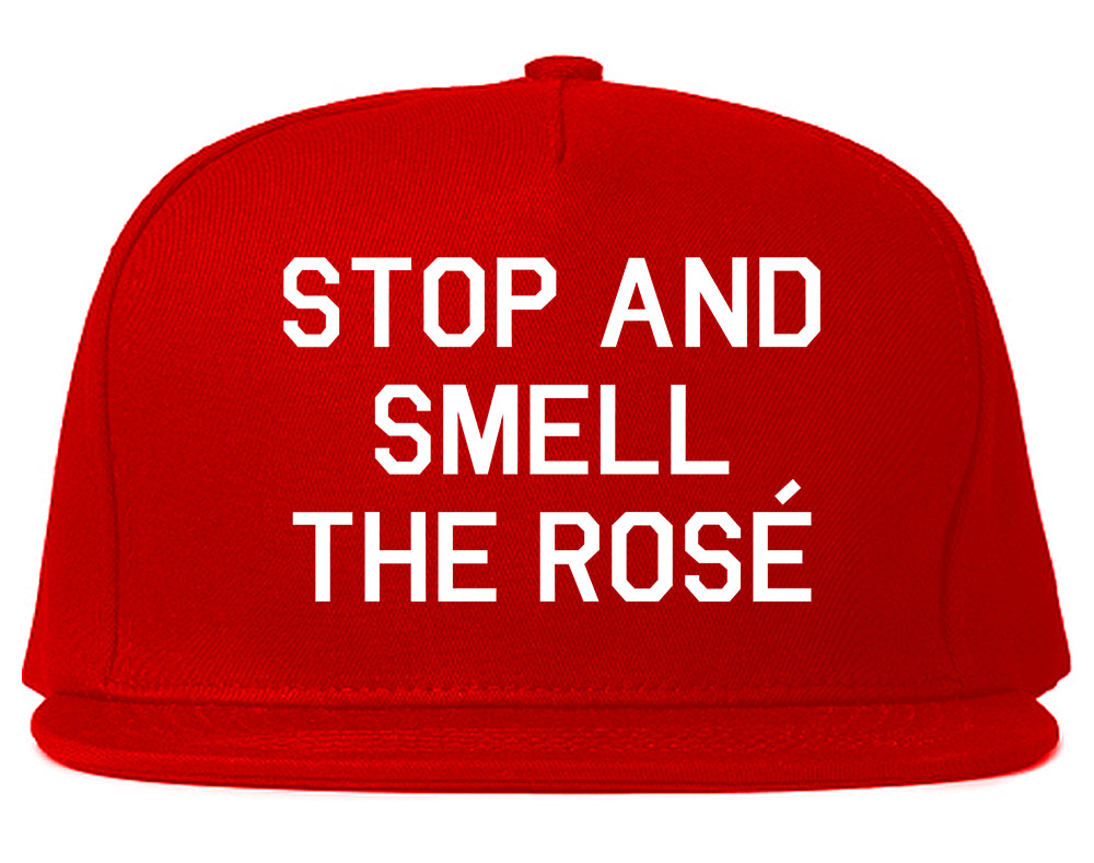 Stop And Smell The Rose Wine Red Snapback Hat