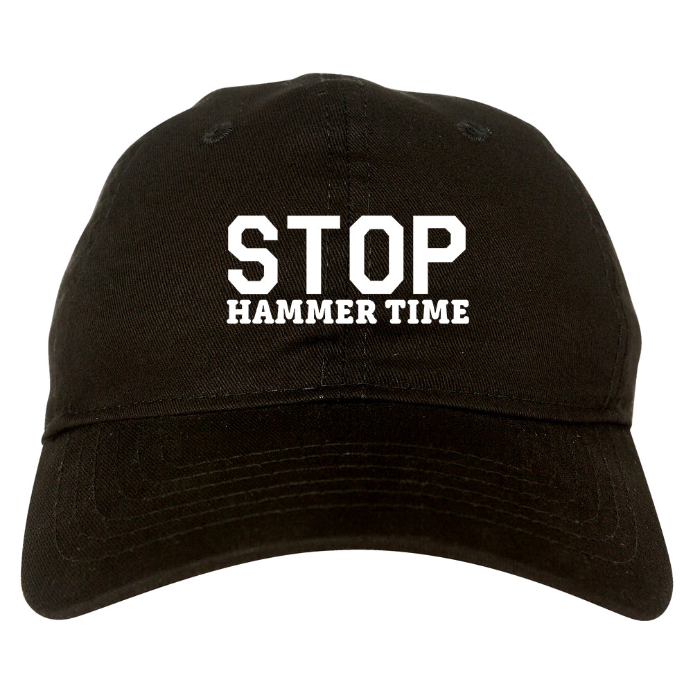 Stop Hammer Time 90s Rap Dad Hat Black