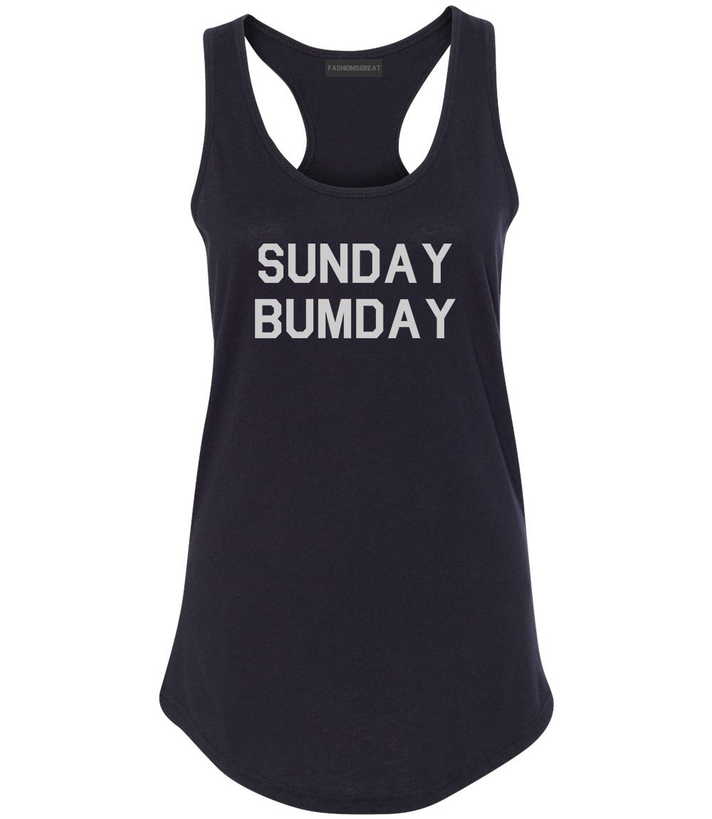 Sunday Bumday Laundry Black Racerback Tank Top
