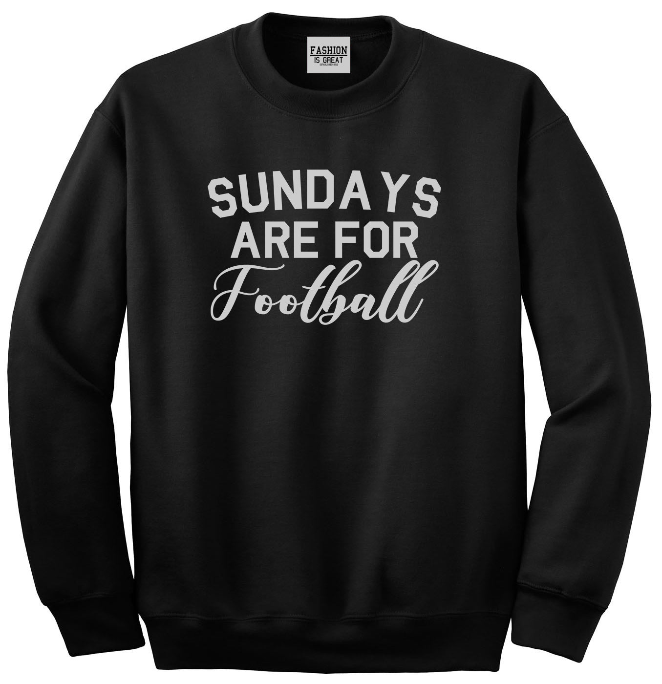 Sundays Are For Football Sports Black Crewneck Sweatshirt