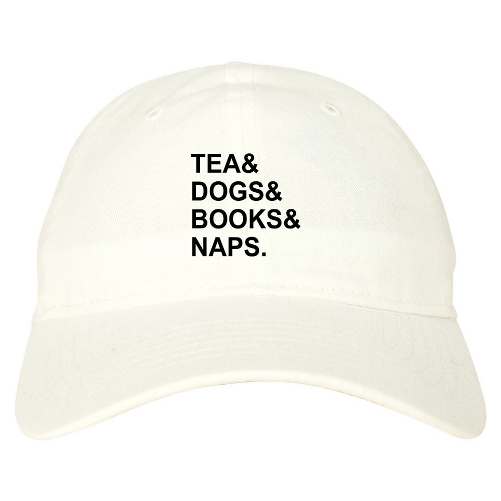 Tea Dogs Books Naps Funny White Dad Hat