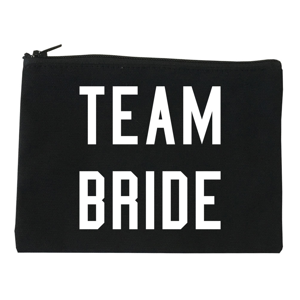 Team Bride Wedding Bachelorette black Makeup Bag