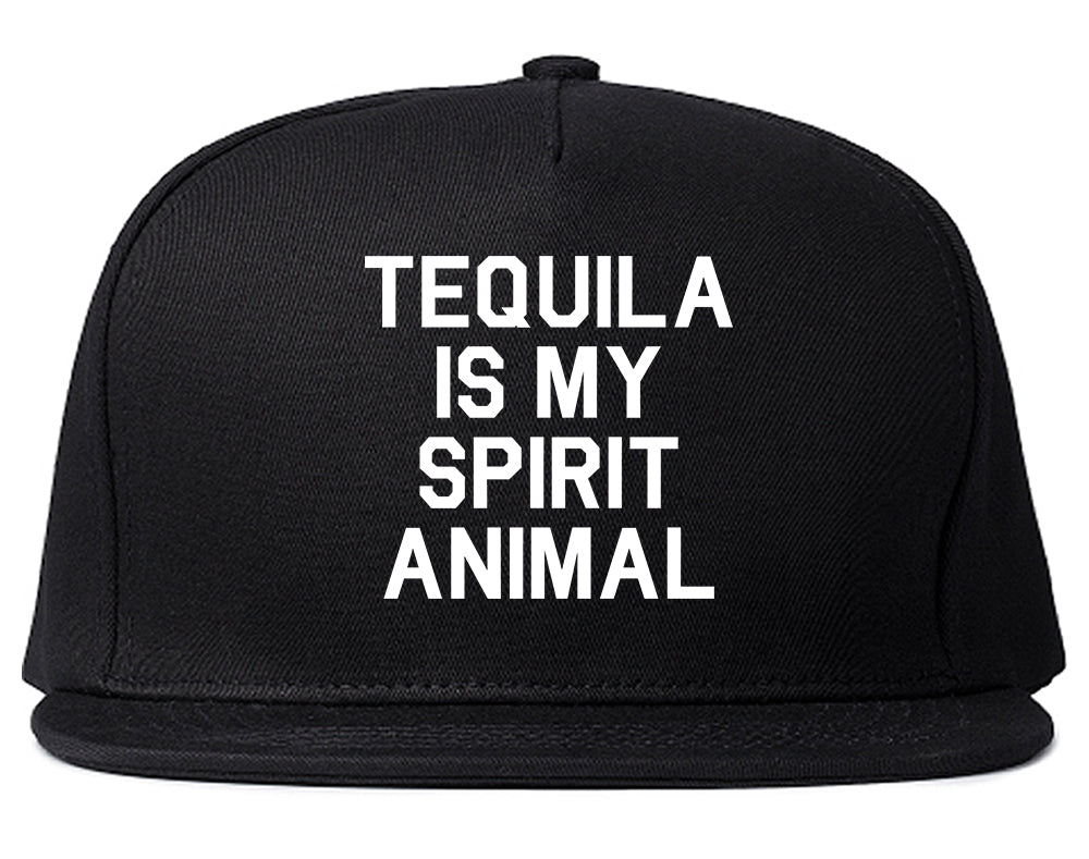 Tequila Is My Spirit Animal Black Snapback Hat