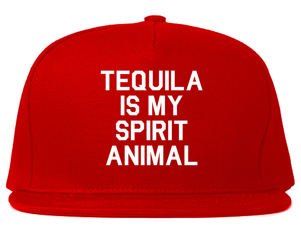 Tequila Is My Spirit Animal Red Snapback Hat
