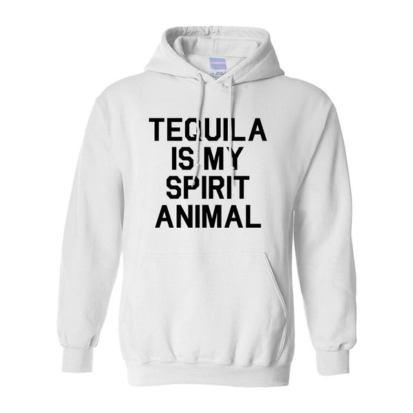 Tequila Is My Spirit Animal White Pullover Hoodie