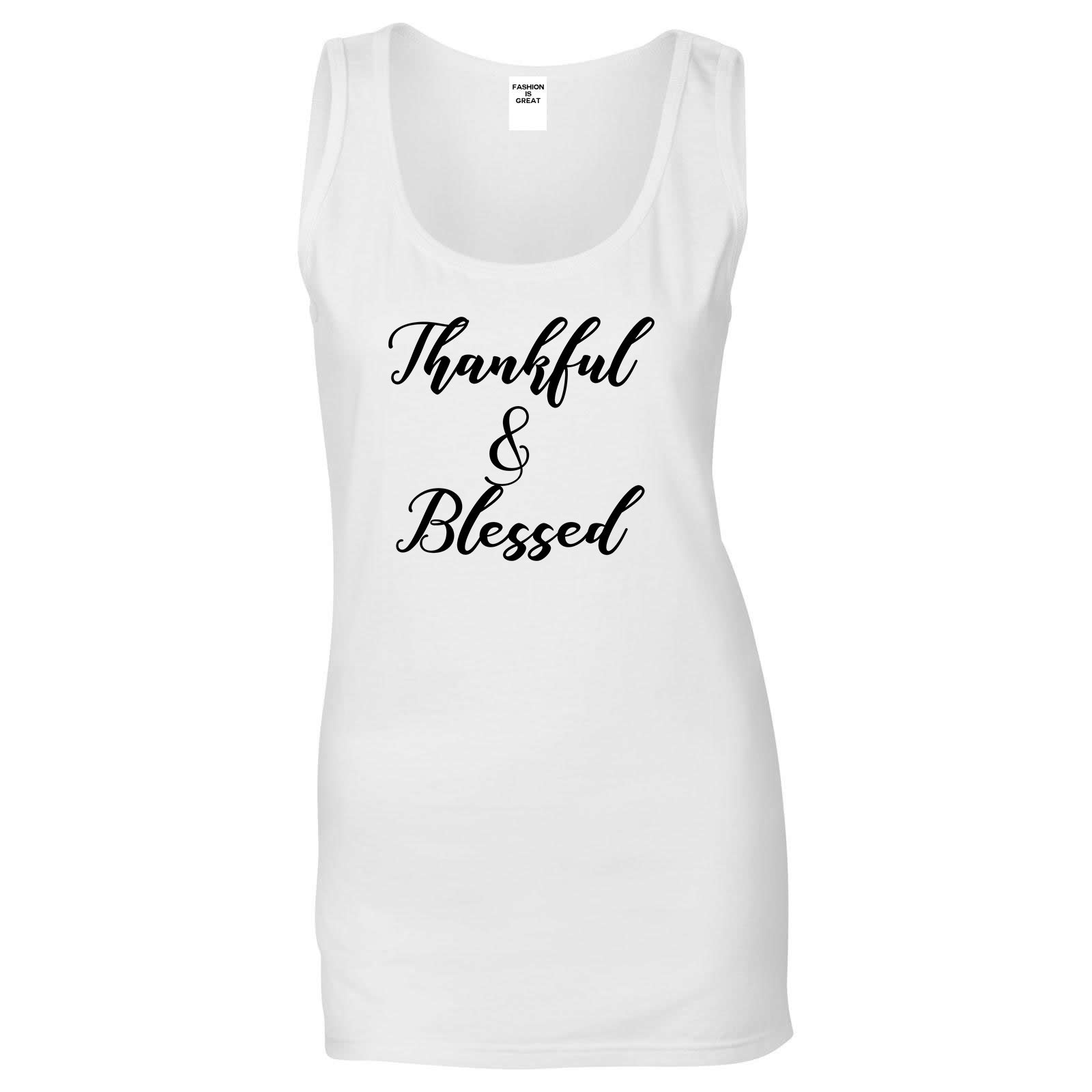 Thankful And Blessed White Tank Top
