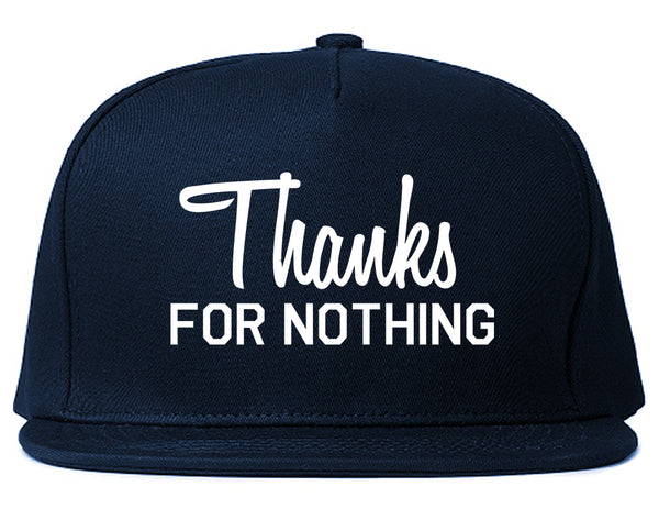 Thanks For Nothing Snapback Hat Blue