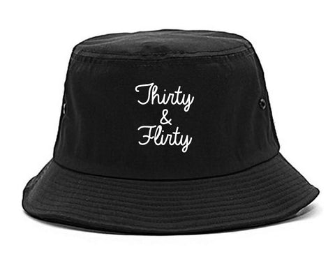 Thirty And Flirty 30th Birthday Party Bucket Hat Black