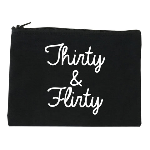 Thirty And Flirty 30th Birthday Party Makeup Bag Red