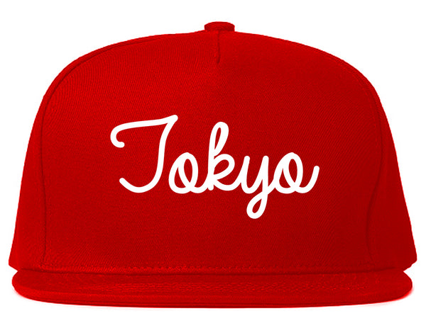 Tokyo Japan Script Chest Red Snapback Hat