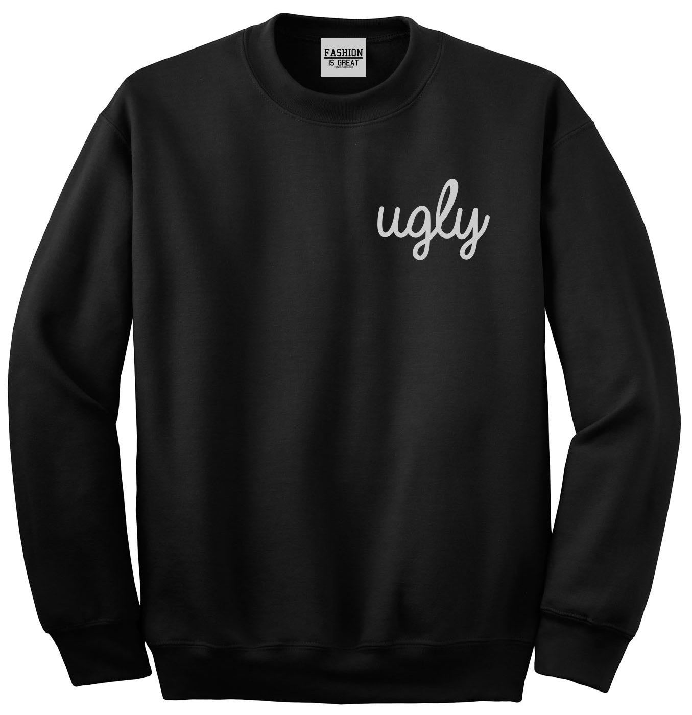 Ugly Funny Cute Chest Black Womens Crewneck Sweatshirt