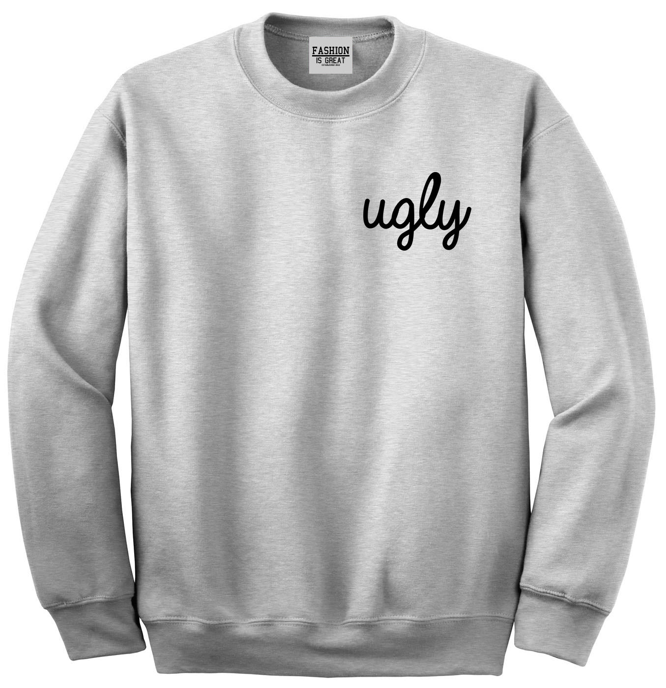 Ugly Funny Cute Chest Grey Womens Crewneck Sweatshirt