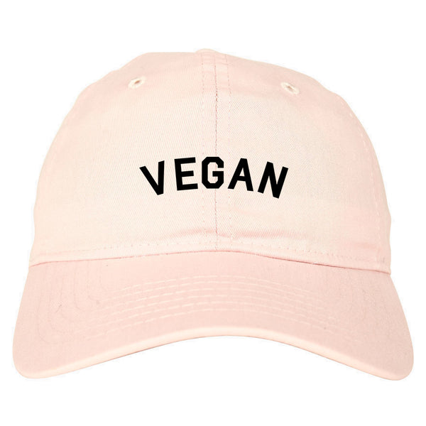 VEGAN Simple Vegetarian Pink Dad Hat