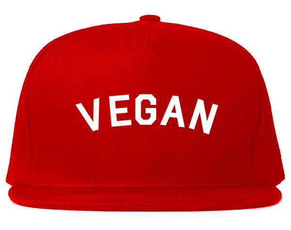 VEGAN Simple Vegetarian Red Snapback Hat