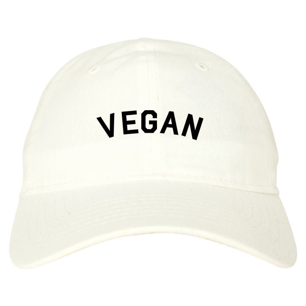 VEGAN Simple Vegetarian White Dad Hat