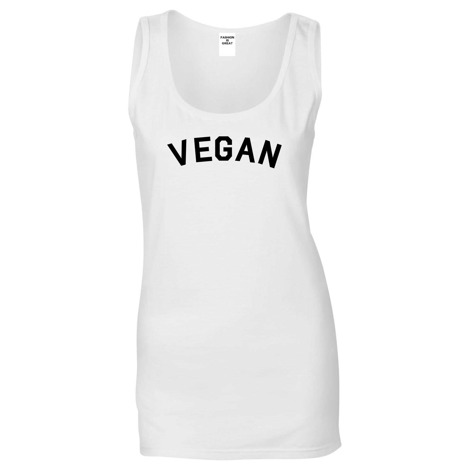VEGAN Simple Vegetarian White Tank Top