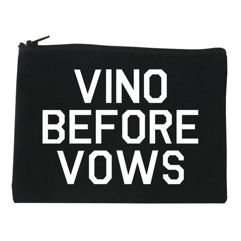 Vino Before Vows Wine Wedding Party Black Makeup Bag