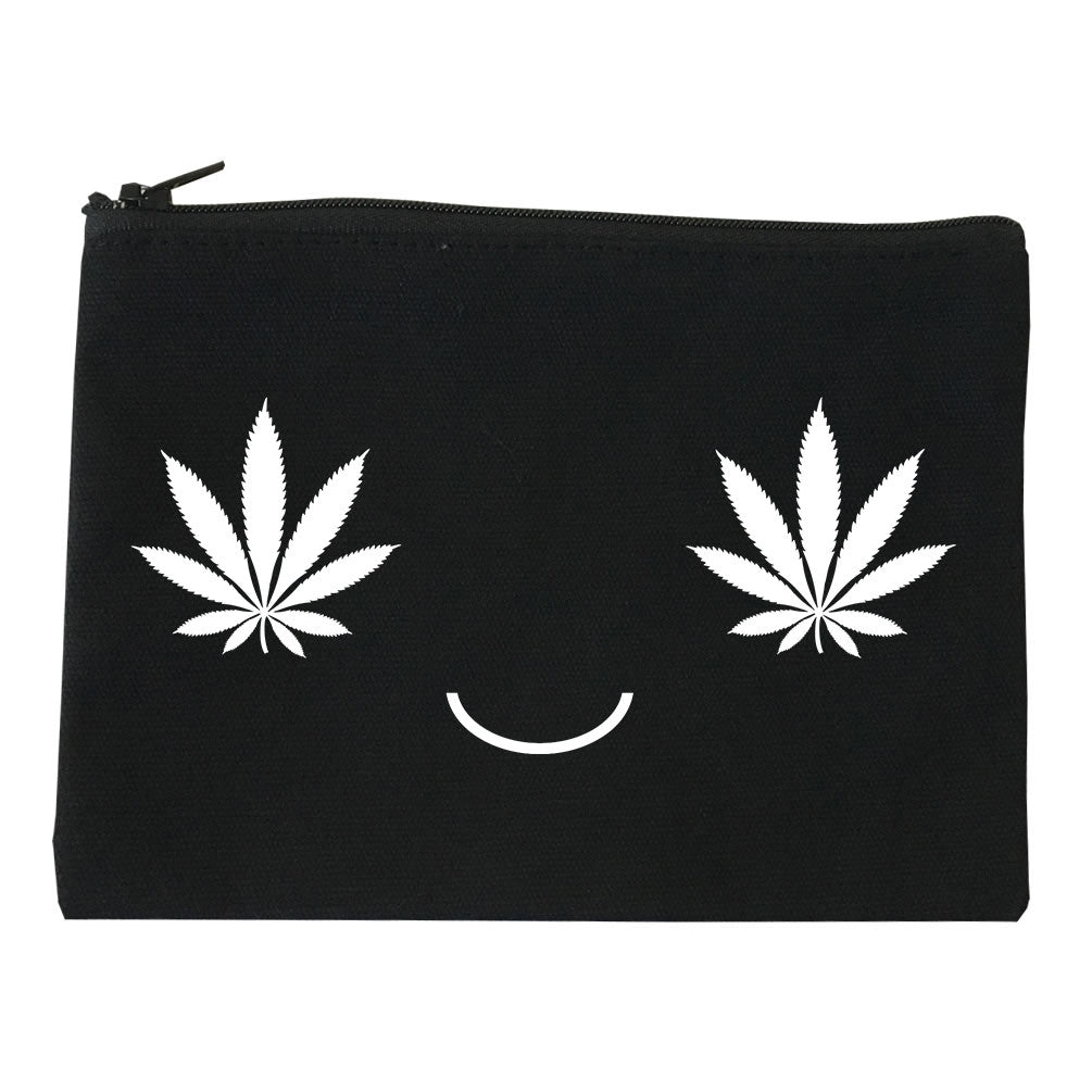 Weed Smiley Face Makeup Bag