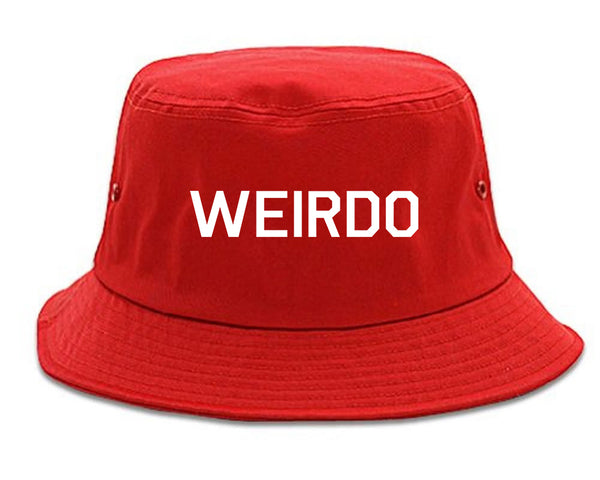 Weirdo Funny Geeky Bucket Hat Red