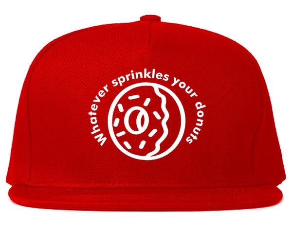 Whatever Sprinkles Your Donuts Snapback Hat Red