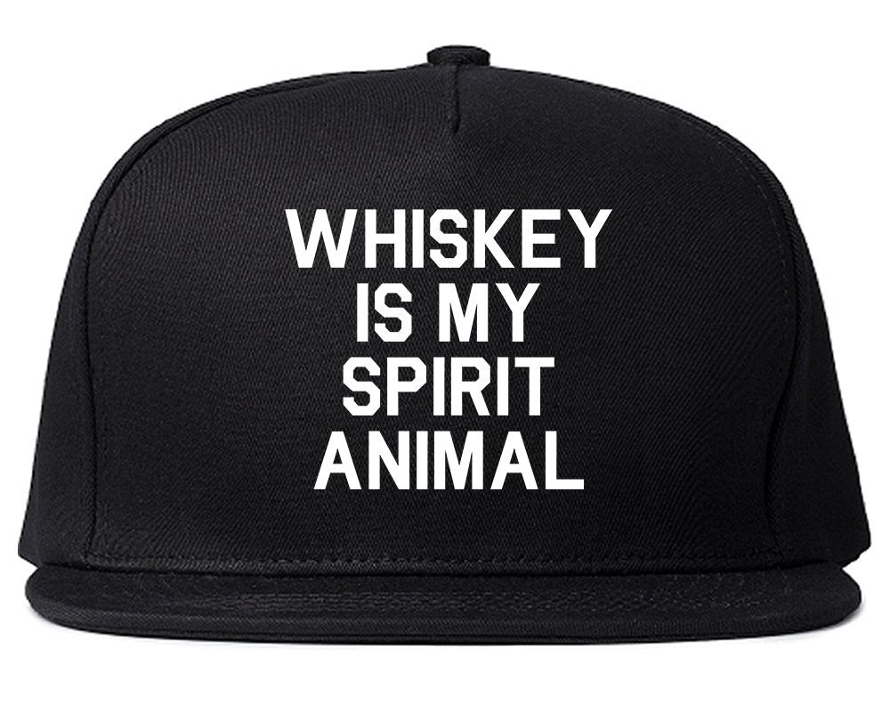 Whiskey Is My Spirit Animal Black Snapback Hat
