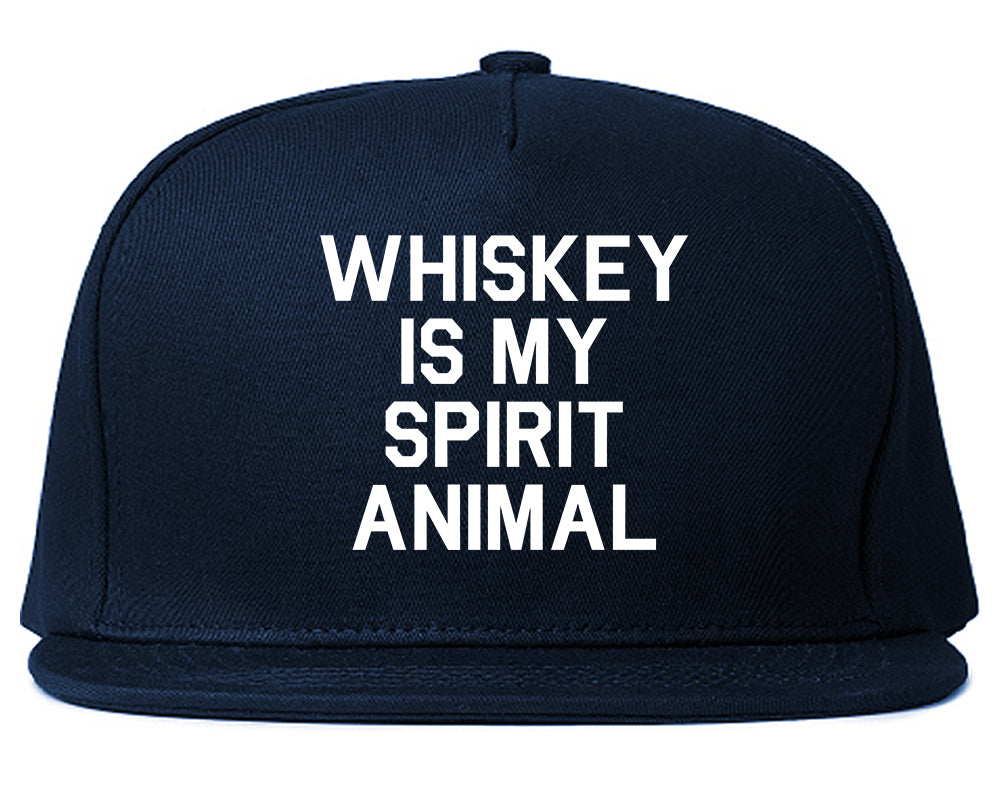 Whiskey Is My Spirit Animal Blue Snapback Hat