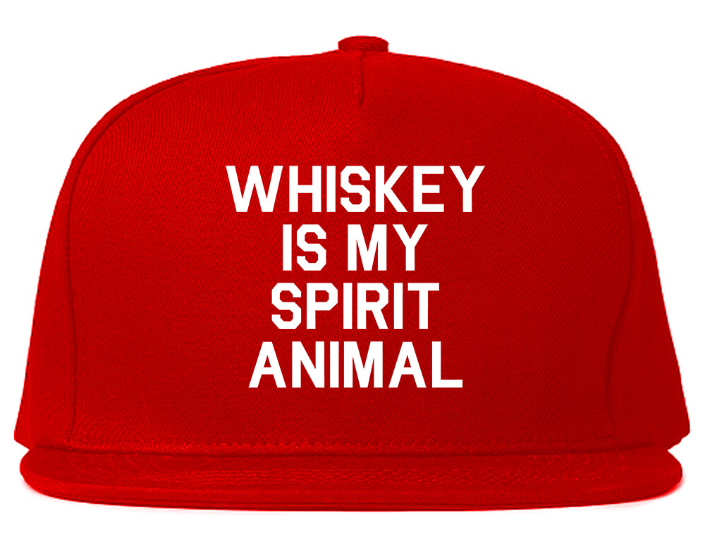 Whiskey Is My Spirit Animal Red Snapback Hat