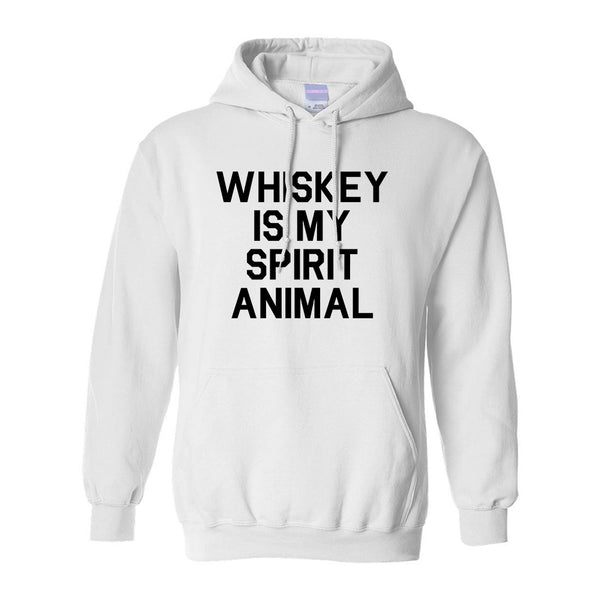 Whiskey Is My Spirit Animal White Pullover Hoodie