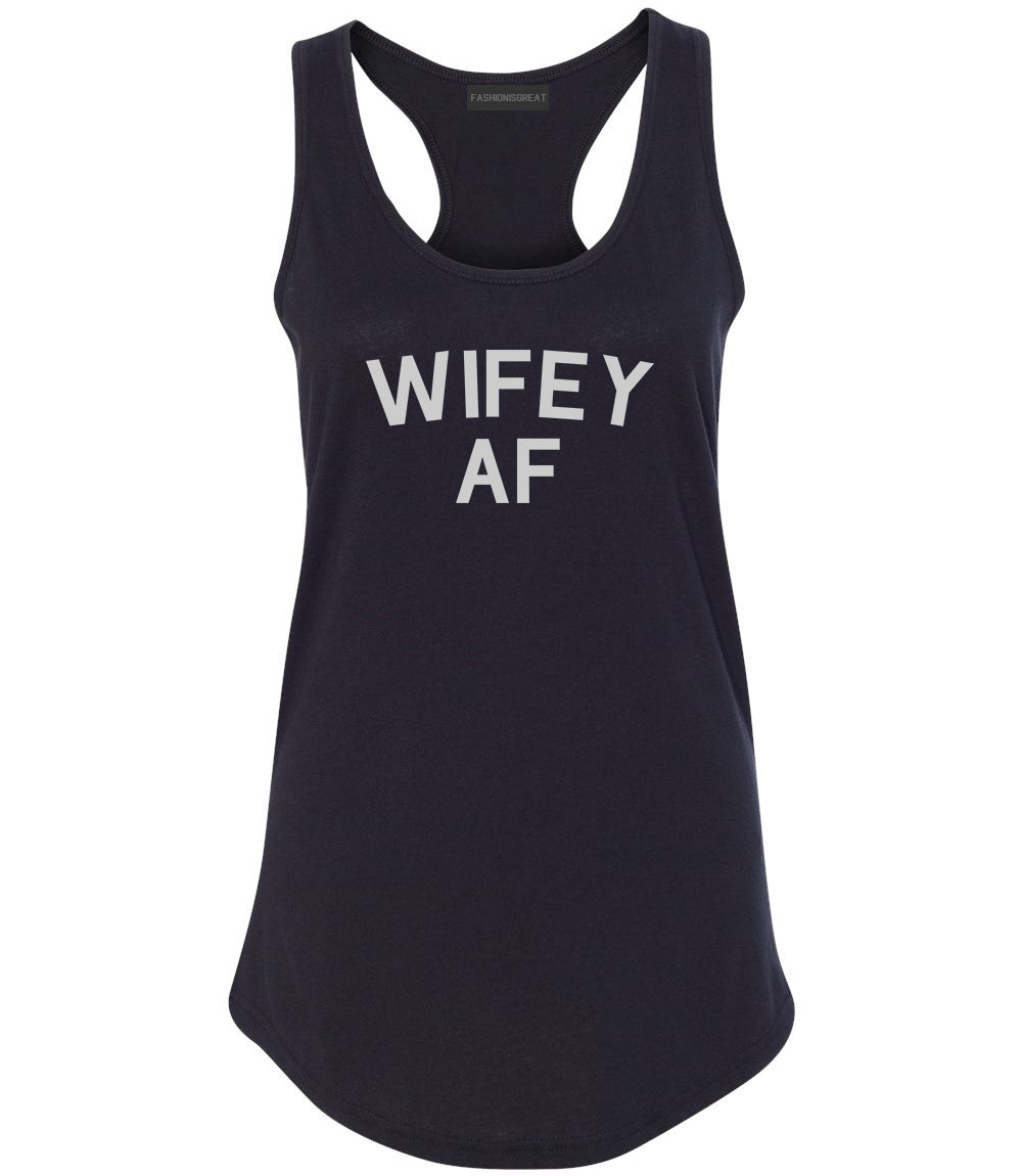 Wifey AF Wife Wedding Black Racerback Tank Top