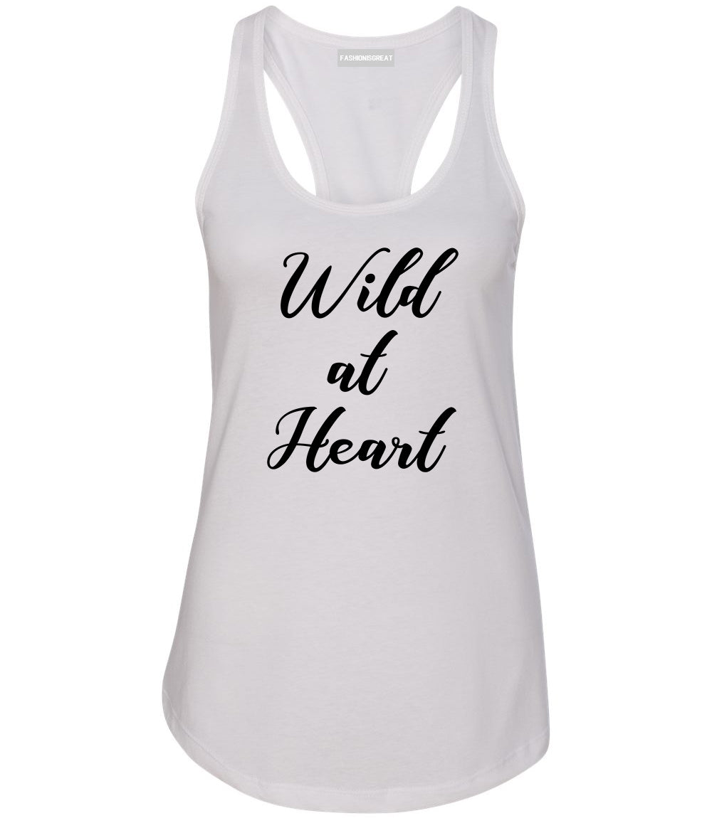 Wild At Heart White Racerback Tank Top