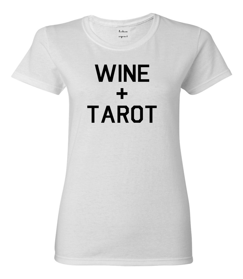 Wine And Tarot Cards White Womens T-Shirt
